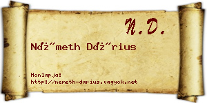 Németh Dárius névjegykártya